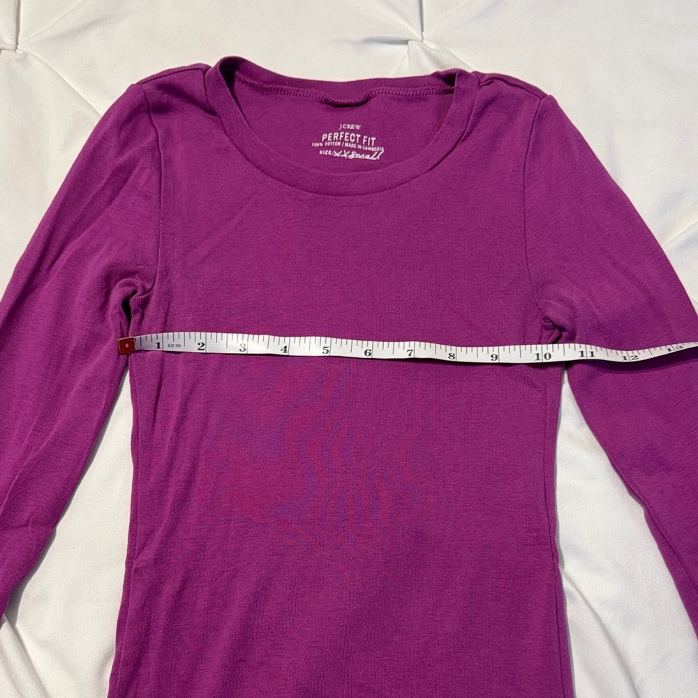 J. Crew Vibrant Purple Cotton Long Sleeve - Picture 3 of 4